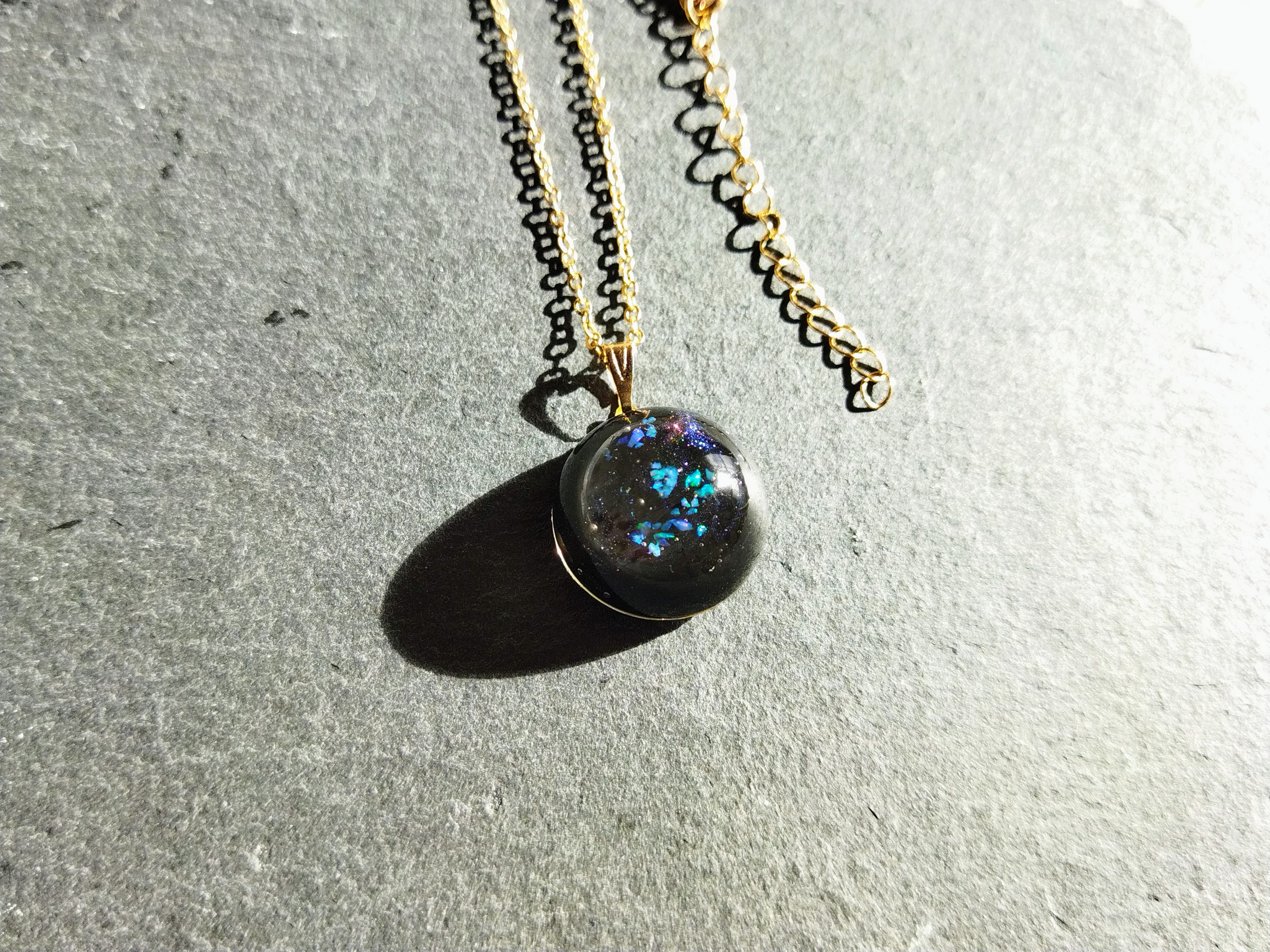 レジンネックレスNo.0201 宇宙ネックレス / 18mm / レジン / メンズ / ギフト ネックレス