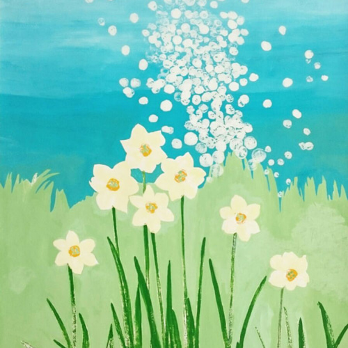水仙の花＊水面 イラスト 那須香オリ 通販 6347358｜Creema