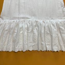 柔らかく上質なコットン100% ダブルガーゼ　美しいスカラップレース刺繍　キャミソールワンピース　ペチワンピース 7枚目の画像