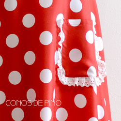 フラメンコ衣装　アムンゼン赤　白水玉　一点物（G-1） 4枚目の画像