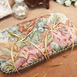 【お値下げ】ゴブラン織りのリングピロー（横長タイプ） 2枚目の画像