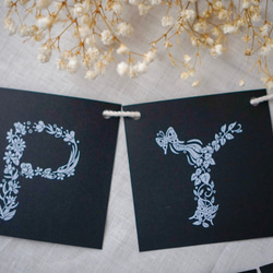 FLOWERバースデーガーランド＊ANNEAUコラボ＊[黒] カード付き 6枚目の画像