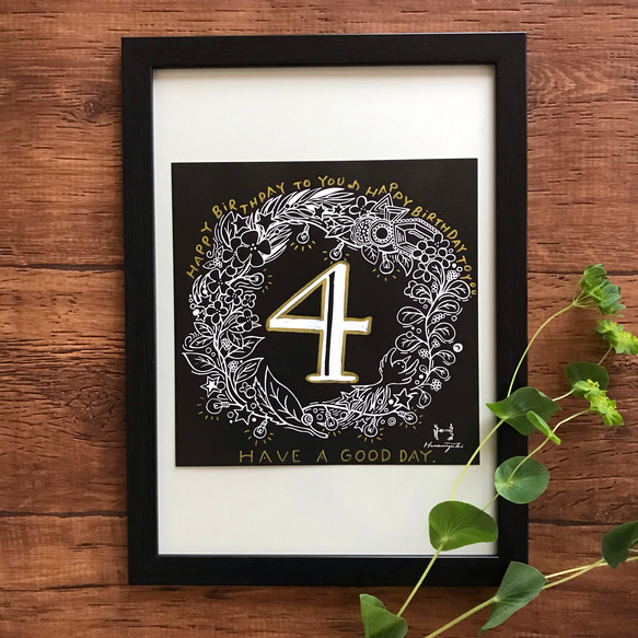 FLOWERバースデーガーランド＊ANNEAUコラボ＊[黒] カード付き 9枚目の画像