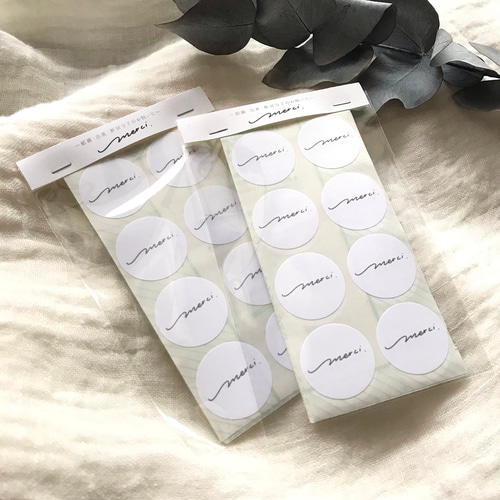 ラッピングシール／ありがとうmerci シール ハナミズキGIFTSHOP