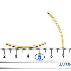 【567】真鍮製湾曲キューブビーズ★ゴールド 20個 3枚目の画像