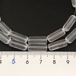 【653】クリアガラスビーズストランド/チューブ★クリア 15mm/1連(約20個) 3枚目の画像