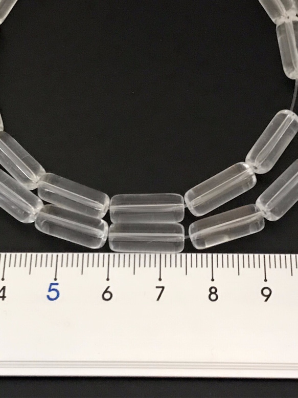 【653】クリアガラスビーズストランド/チューブ★クリア 15mm/1連(約20個) 3枚目の画像