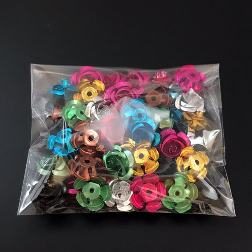 676】アルミ薔薇の花/小さい金属ビーズ/カラフル☆混合色 50個