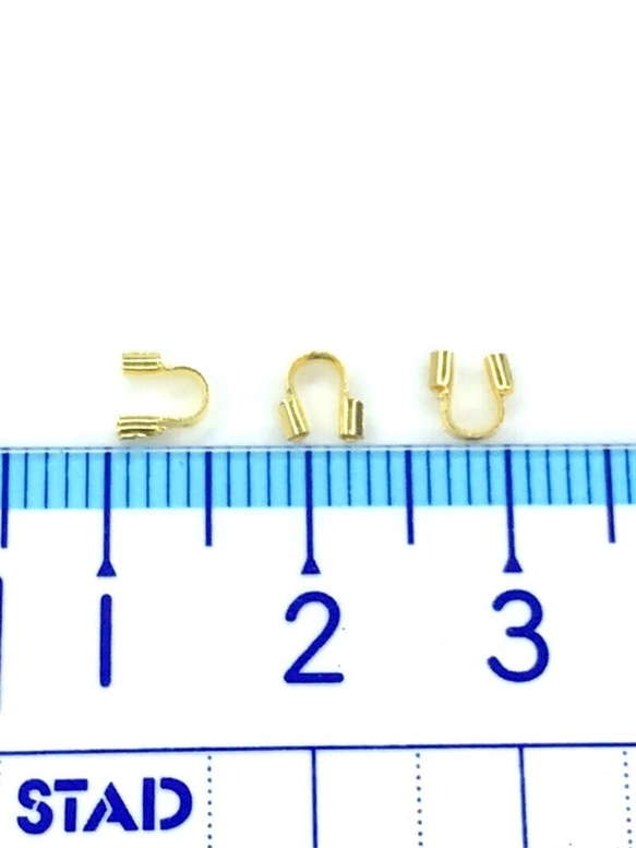 【702】真鍮製U字カン金具 留め具★ゴールド 5mm/100個 3枚目の画像
