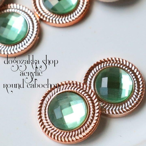 4こ☆アクリルカボション グリーン アクセサリーパーツ アクリルパーツ 