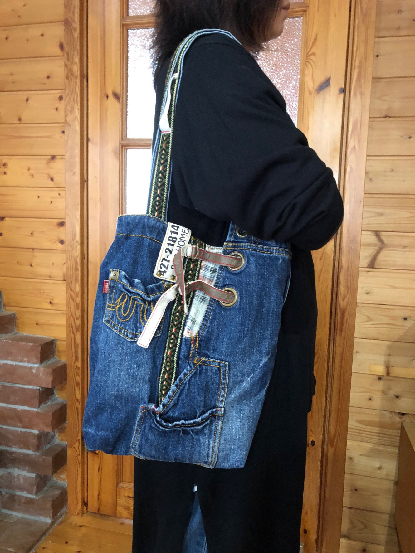 デニムリメイクショルダーバック（オーバーオール） ショルダーバッグ