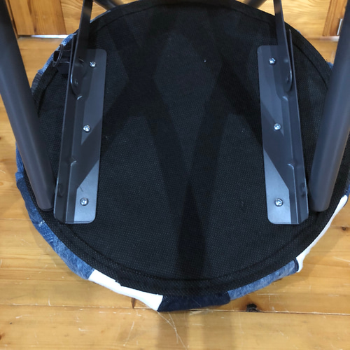 デニムリメイク折りたたみパイプチェア（ブルー） 椅子（チェアー