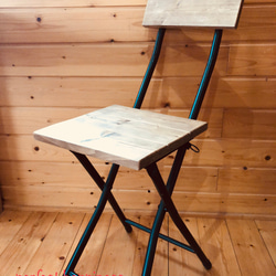 デニム　リメイクチェア デニムリメイク折りたたみパイプチェア（ブルー） 椅子