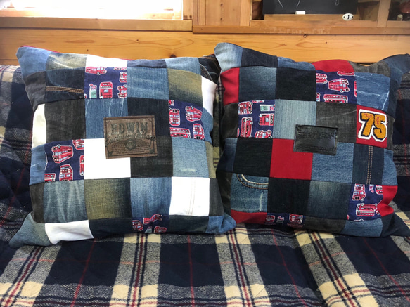 デニムリメイククッションカバー2枚セット クッション・クッション  