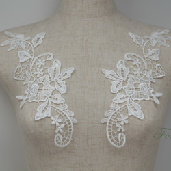 ケミカルレースモチーフ 1対 立体花 黒 (MTHB41BKHDJL) レース