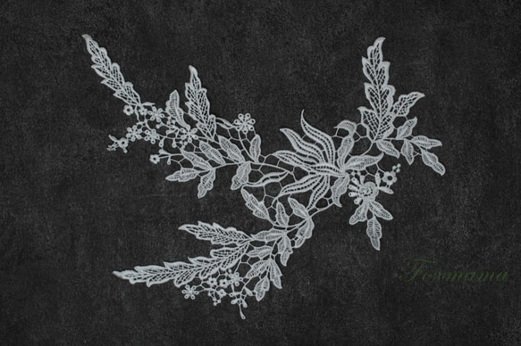 ケミカルレースモチーフ 1枚 花　オフ白・キナリ (MFLB71KNSW00) 5枚目の画像
