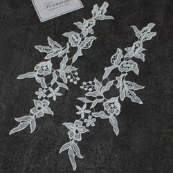 ケミカルレースモチーフ 1対 花 フラワー オフ白・キナリ (MFLB81KNSWJL) 4枚目の画像