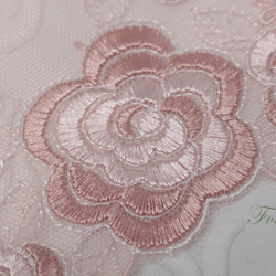 片山チュール刺繍レース 0.5m 花 ヌードピンク系 幅広 (LFLA82NPHWKY) 3枚目の画像