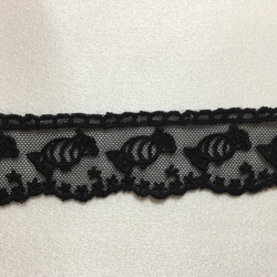 チュール刺繍レース　キャンディ　黒　１ｍから　（803） 3枚目の画像