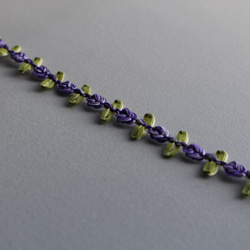 【再入荷】リボンのお花コード　紫のお花　1本3ｍ　(KRB080PPBS00) 1枚目の画像