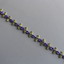 【再入荷】リボンのお花コード　紫のお花　1本3ｍ　(KRB080PPBS00) 4枚目の画像