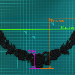 ケミカルレースモチーフ　襟レースタイプ[5]　黒　1枚(804) 2枚目の画像