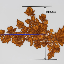 【四**様専用】訳あり商品ケミカルレースモチーフ 1枚 花飾り 大きいサイズ オレンジ系(MFDC51OGBA00) 2枚目の画像