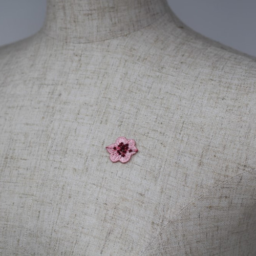 1点のみジャンクジャーナル素材☆錆染め×カラフル染め小さなフラワーケミカルレース ケミカルレースモチーフ 梅の花（小） 6枚セット (807) レース