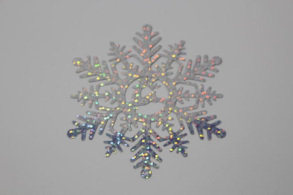 スパンコール　雪の結晶　大　ホログラム銀　2枚のセット(SSN88HSVBH00) 4枚目の画像