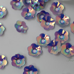 スパンコール 花カップ 約5g(約240枚) 8mm オーロラ紫(SFC08APPBJ00) 2枚目の画像