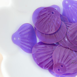 スパンコール 約50枚(約5g) 貝 シェル 20mm 半透明紫(SSL200PPJWHS) 1枚目の画像