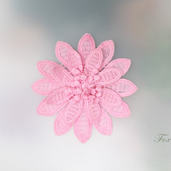 ケミカルレースモチーフ 3枚セット 立体花 ピンク(MFLA01PKJL3D) 1枚目の画像
