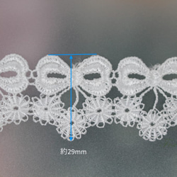 ケミカルレース 1m リボン 小花 オフ白 キナリ (LRB291WHJL00) 2枚目の画像