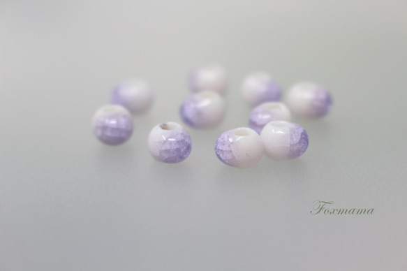 陶磁ビーズ 20個 セラミック ひび模様 紫 (BOV07QPPJQ00) 2枚目の画像