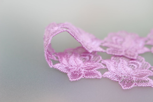 ケミカルレース 50cm 花 ミニ フラワー 薄紫 (LFL321FMJB00) 5枚目の画像