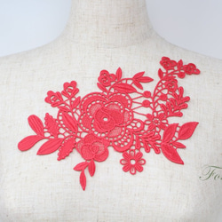 シルフィード　花柄刺繍 紅 レオタード レースペアモチーフ（ピンク）LPM-SM442PK （新体操 フィギュア
