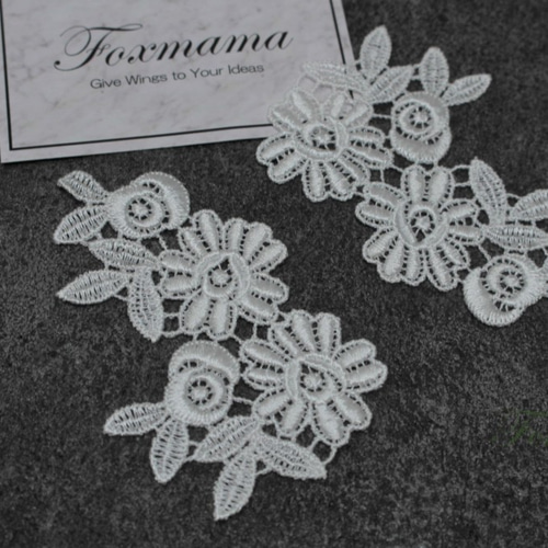 ケミカルレースモチーフ 2枚 花 オフ白・キナリ (MFL851KNSW00