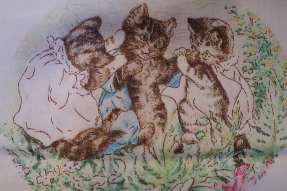 【激レア】ピーターラビットThree Little Kittons 三匹の子猫　布絵本生地 7枚目の画像