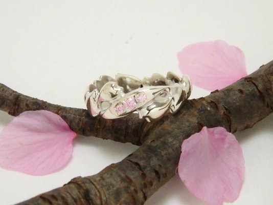 桜舞い散るリング【彫り留め】