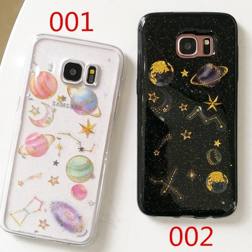 神秘的 キラキラ Galaxy S9/S8ケース 可愛いカラフルな星座 Galaxy用