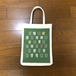 vegetable mini bag PIMAN　/帆布/ミニバッグ/ピーマン柄 1枚目の画像