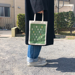 vegetable mini bag PIMAN　/帆布/ミニバッグ/ピーマン柄 3枚目の画像