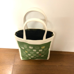 vegetable mini bag PIMAN　/帆布/ミニバッグ/ピーマン柄 4枚目の画像