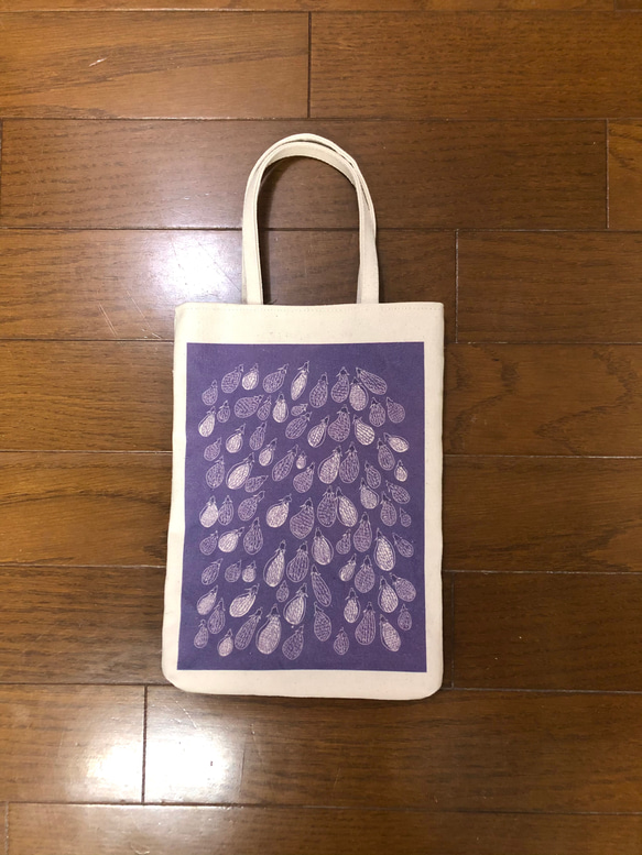 vegetable mini bag NASU　/帆布/ミニバッグ/ナス柄 1枚目の画像