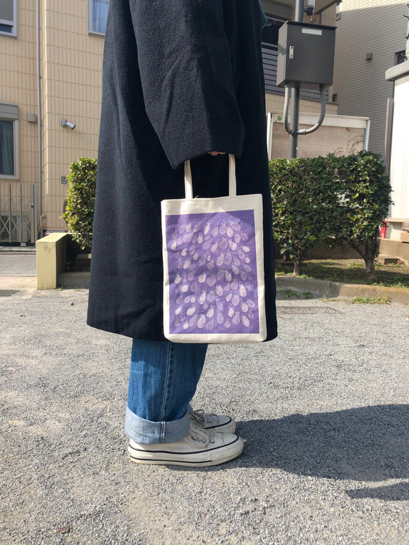 vegetable mini bag NASU　/帆布/ミニバッグ/ナス柄 3枚目の画像