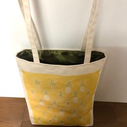 vegetable bag PINEAPPLE　/帆布/トートバッグ/パイナップル柄 6枚目の画像