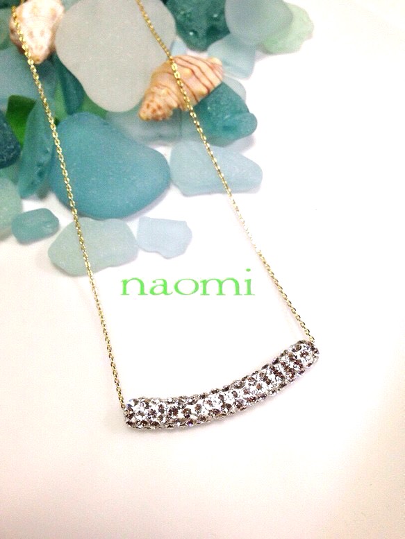 エレガントパイプネックレス SWAROVSKI Crystals 使用 大サイズ