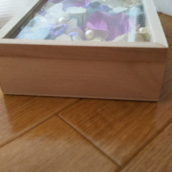 LuLu ボックスアレンジ アートフラワー パール 紫 4枚目の画像