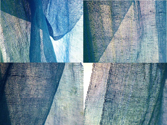 『ブルーハンドメイド2018』手織りリネンストール　コバルトブルー 8枚目の画像