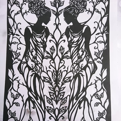 切り絵原画 単色 やすらぎ 切り絵 MIHO 通販｜Creema(クリーマ) 9414265
